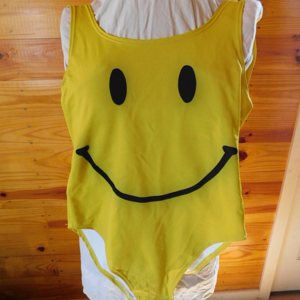 Yellow Smiley Face Swimsuit